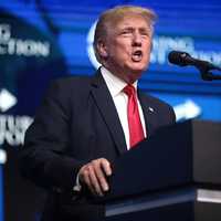 <p>Former President Donald Trump speaking in Phoenix, Arizona in July 2021.</p>