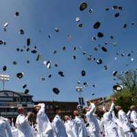 <p>The cadets celebrating.</p>