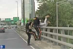 HEROES: East Brunswick Officers Pull Jumper Back From Overpass Above NJ Turnpike