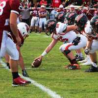 <p>As starting center, Dylan Freschi (#55) is the anchor of the Hasbrouck Heights offensive line.</p>