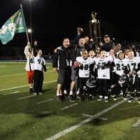 <p>New Milford Pee Wee Knights celebrate the Super Bowl win versus Lyndhurst.</p>