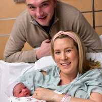 <p>Baby Georgia was the first of 2020 born at Englewood Medical Center. She shares the same birthday as her mom, Kara Ferris. Photo courtesy of Englewood Hospital</p>