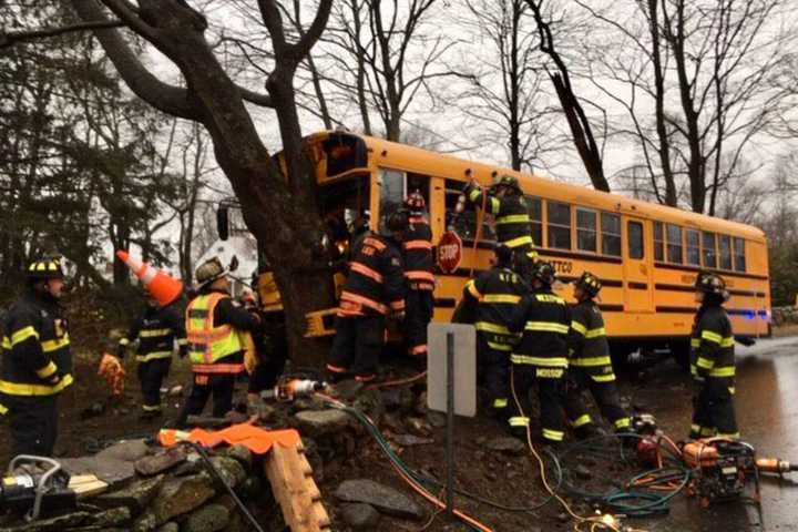 School Bus Driver Trapped, Several Students Injured In Westport Crash