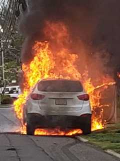 NJ Family Delivering Food Narrowly Escapes Car Fire