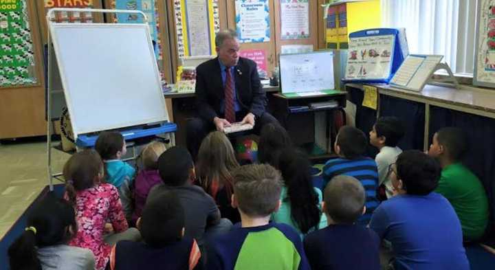 County Executive Ed Day read before Jamie Noto&#x27;s second-grade class at Stony Point Elementary School as part of Rockland County&#x27;s 32nd Annual Read-In event.