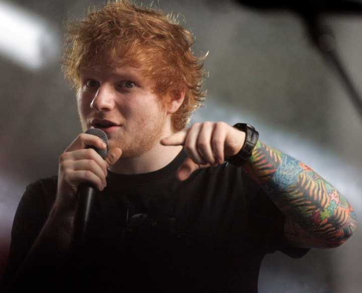 Ed Sheeran performs for Channel Seven&#x27;s morning program Sunrise and Nova969 in Sydney 2013.