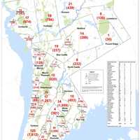 <p>The COVID-19 map in Westchester as of Monday, Sept. 14.</p>