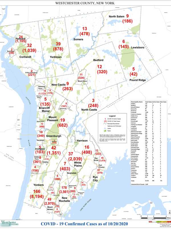 COVID-19: Here Is The Latest Breakdown Of New Cases In Westchester By Municipality