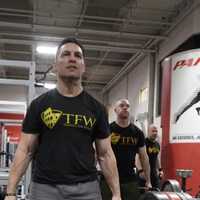 <p>Wood-Ridge&#x27;s Jeff Geisler deadlifts at the Parisi Speed School. Behind him are Paramus&#x27; Glenn Pagano and River Vale&#x27;s Frank Saraceni, recently retired. Geisler was the first of the police officers to join TFW. Then slowly, more followed suit.</p>