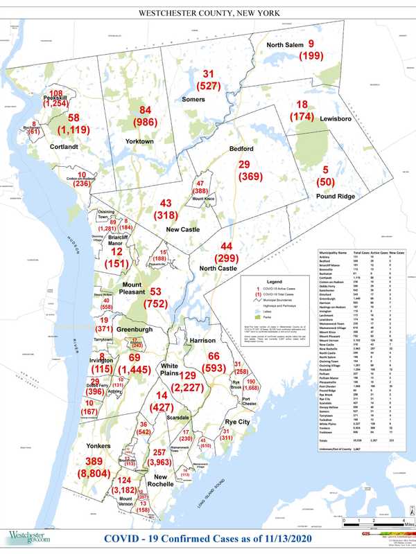 COVID-19: Here's Latest Rundown Of Westchester Cases By Location