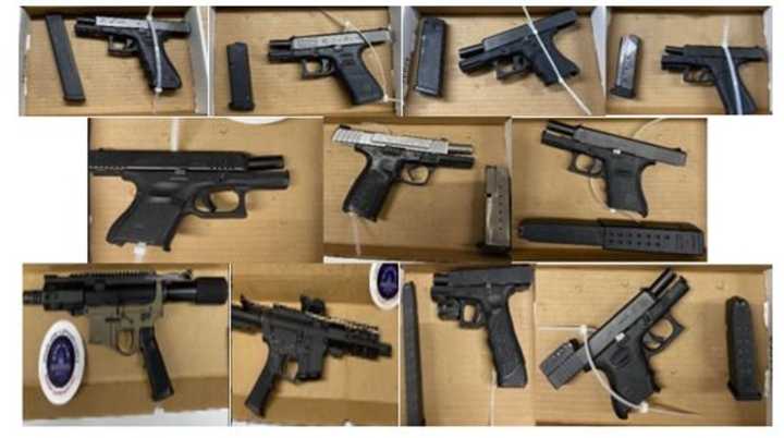 The guns recovered in DC.