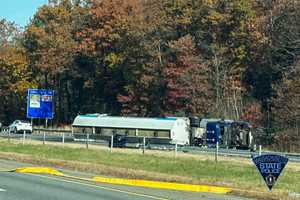 (Update) Tanker Truck Crash Causes Fuel Spill, Road Closure In Billerica: Police