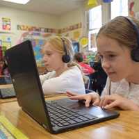 <p>A student at F.E. Bellow Elementary School during last week's "Hour of Code."</p>