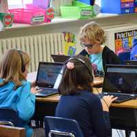 <p>Students at F. E. Bellows Elementary School during an "Hour of Code" last week.</p>