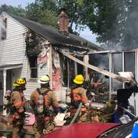 <p>The scene of the Montgomery County fire on Tuesday afternoon.</p>