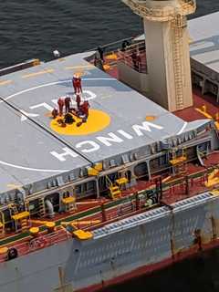 Maryland State Police Airlift Injured Cargo Ship Worker From Chesapeake Bay To Trauma Center