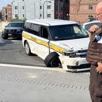 (Update) Man Steals MBTA Van With Passenger Inside In Woburn, Crashes It: Cops