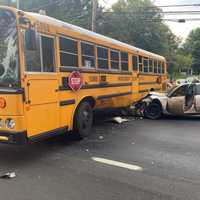 <p>The scene of the school bus crash in Montgomery County.</p>