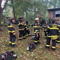 <p>Firefighters at the house</p>