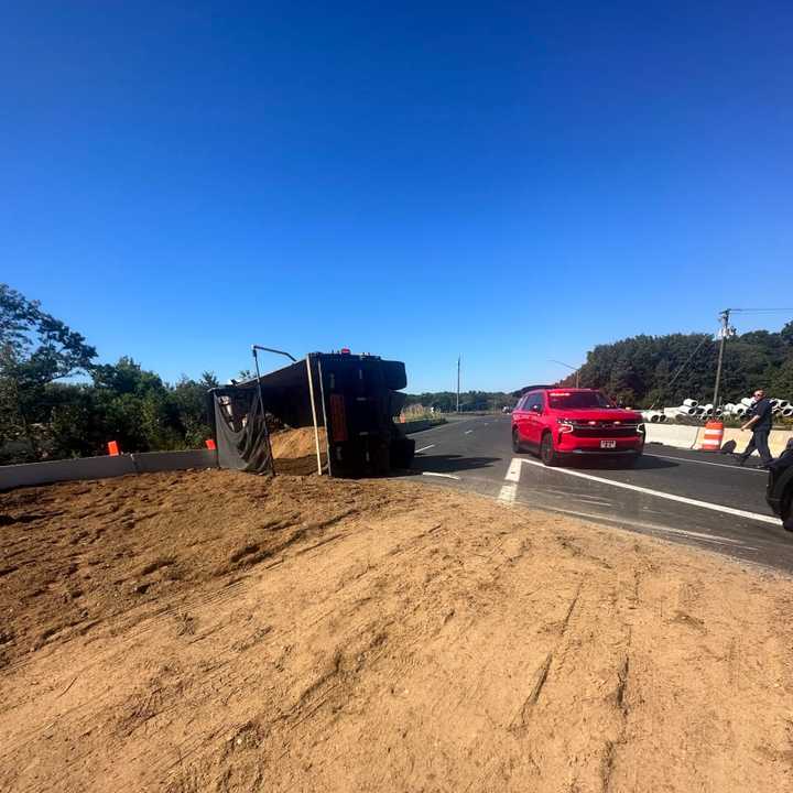 The scene of the dump truck crash