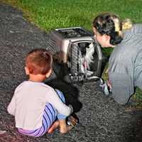 <p>The resident&#x27;s pets being rescued from the fire.</p>