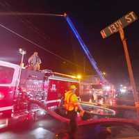 <p>Crews at the fire in Lebanon.</p>