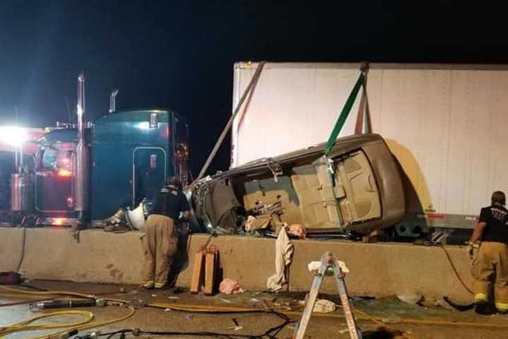 Driver Pinned Between Tractor-Trailer, Jersey Barrier On I-83, Authorities Say