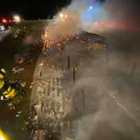 <p>Massive barn fire.</p>