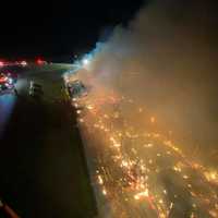 <p>Massive barn fire.</p>