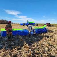 <p>The scene of the plane crash as emergency crews respond.</p>