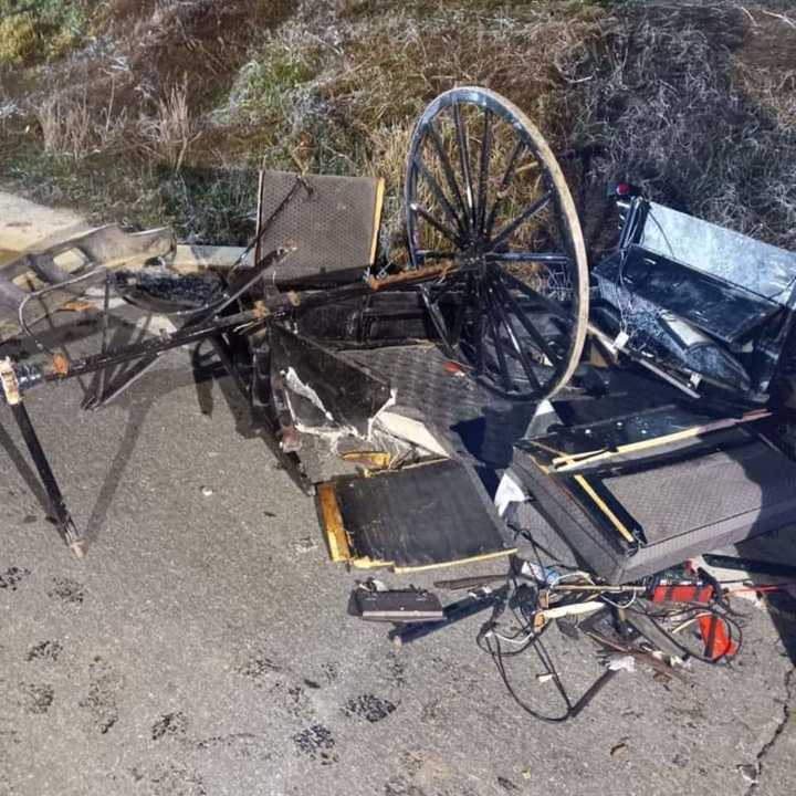 The scene of an Amish horse and buggy crash in Quarryville in 2023.&nbsp;