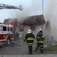 <p>Borough firefighters were met with heavy smoke and flames.</p>