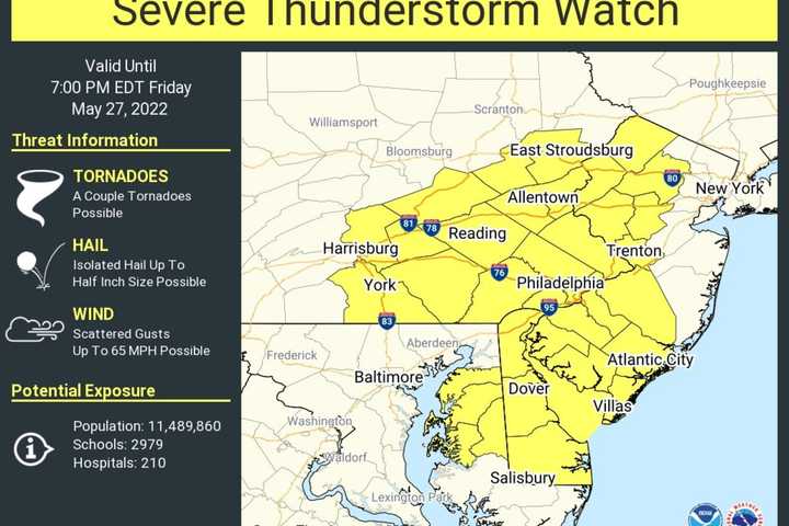 Extreme Weather Forecasts As Tornadoes, Hail, T'Storms Pummel PA, NJ, MD, DE: NWS