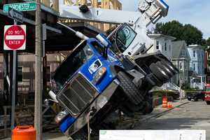 Crane Crashes Into Building At Dorchester Construction Site