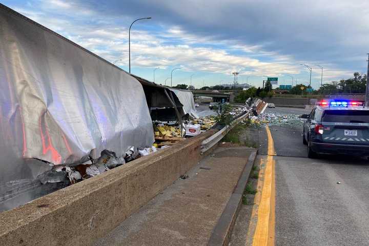 Tractor Trailer Rollover Crash Shuts Down Multiple Lanes On Mass Pike In Allston