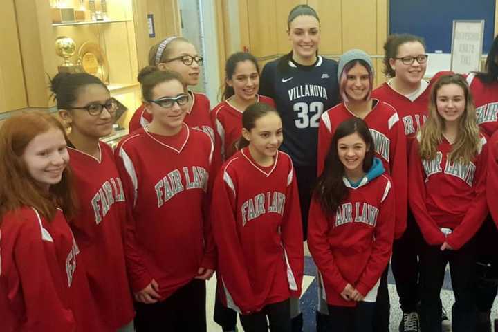 Fair Lawn Basketball Players Meet Former Travel Team Star