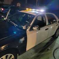 <p>Bernardston police pulled over a car Tuesday night, June 13, that was painted to look like a patrol cruiser with the driver inside decked out in a tactical vest, fake police badge, gun, handcuffs, and a knife, authorities said.</p>