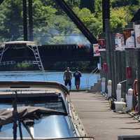 Railroad Bridge On Fire Over Bear Creek (DEVELOPING)
