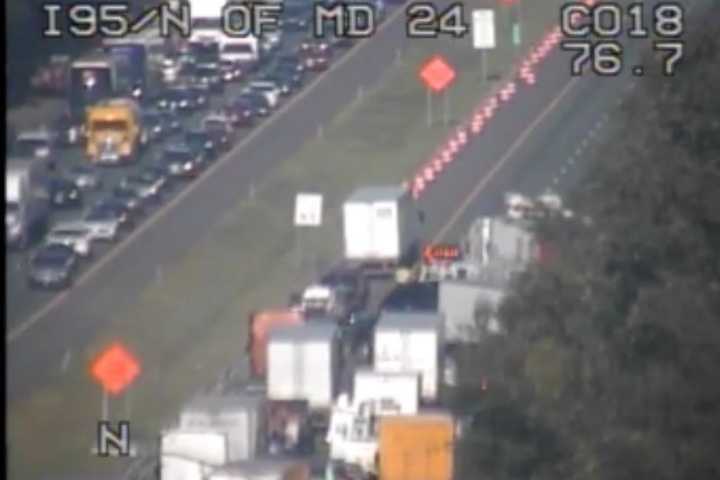 Multiple Lanes Closed On I-95 In Maryland For Tractor-Trailer, Box Truck Crash
