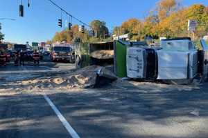 Road Reopens After Construction Vehicle Overturns In Yonkers