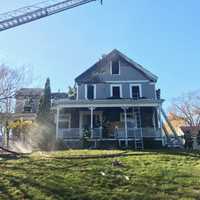 <p>Natick firefighters extinguish a fire at 11A Union Street on Wednesday afternoon, Nov. 9</p>