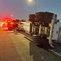 Overturned Propane Truck Ties Up Traffic On Route 50 Bridge In Maryland On Monday Morning