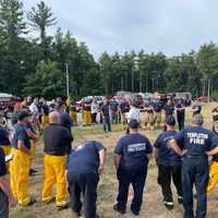 <p>Fire crews from 50 communities helped put out the fire that burned for two days in Marlborough.</p>