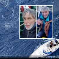 <p>Kevin Hyde, 65, and Joe DiTommasso, 76, were found alive after 10 days at sea.</p>