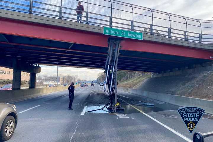 Damage Control: Crews Assess Newton Bridge After Truck Barely Scrapes By