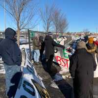 <p>Protesters gathered on Tuesday, Jan. 17.</p>