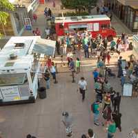 <p>Rooftop view of the food trucks from a past Cross County Festival.Summer Fest kicks off at noon to 3 p.m. on Saturday and Sunday, May 19 and 20.</p>