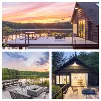 <p>The three-bedroom, six-bathroom, 3,000-square-foot home sits on the eastern shore of Atwater Pond in southern Berkshire County.&nbsp;</p>