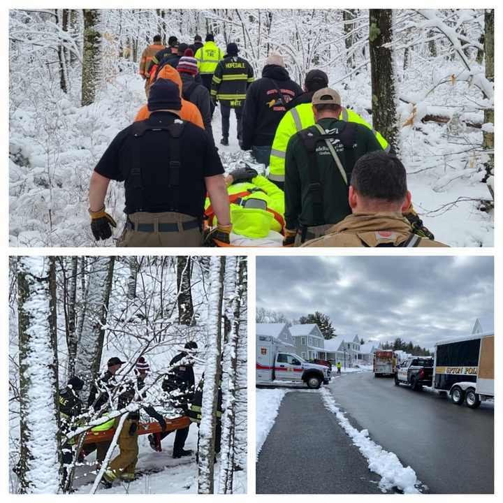 The injured hiker was found in a wooded area off of East Street near Peppercorn Hill Conservation Area on Tuesday, Jan 24.