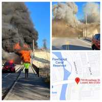 WATCH: Lowell Firefighters Battling 3-Alarm Blaze, Building Partially Collapses (UPDATED)